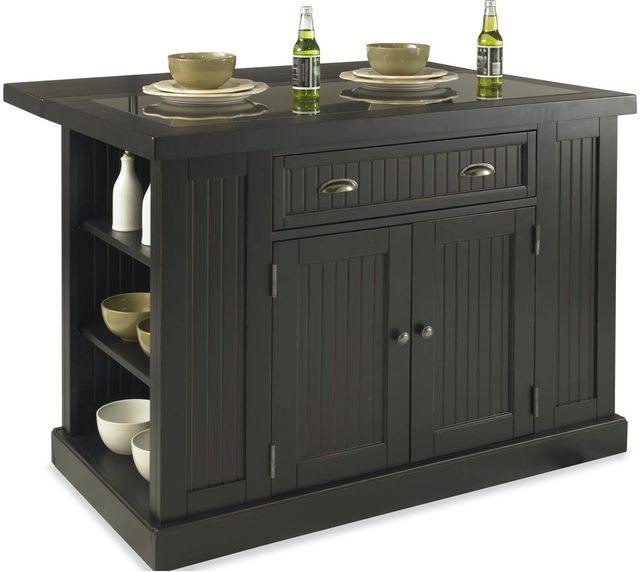 homestyles® Nantucket 3-Piece Black Kitchen Island Set-1