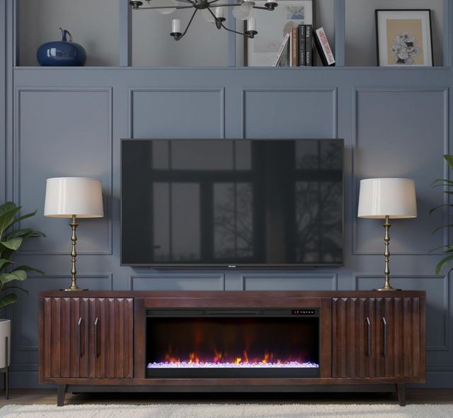 Legends Home Radiance Rosewood 92" Fireplace TV Console-1