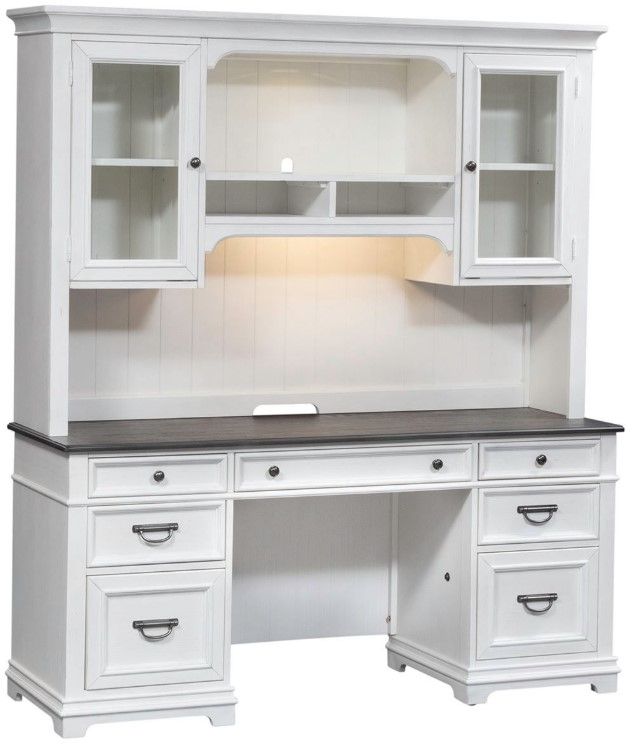 Liberty Furniture Allyson Park Charcoal/Wirebrushed White Credenza and Hutch-0