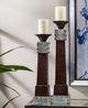 A & B Home Braxton Brown Candle Holder-1