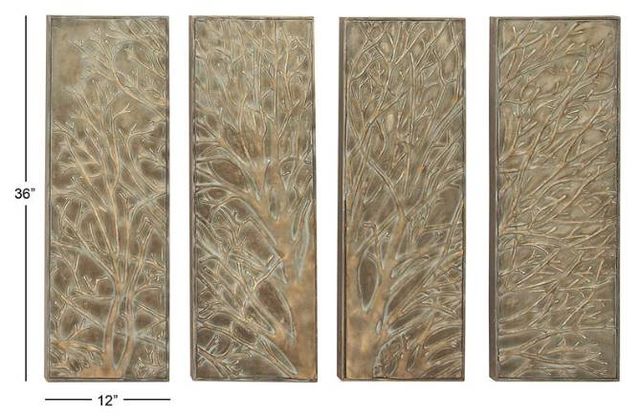 Deco Marche 4-Piece Green Tree Wall Decor Set-3