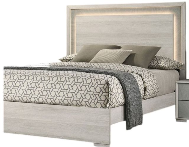 Furniture of America® Lincolt Stone Gray/White Wash Full Panel Bed-1