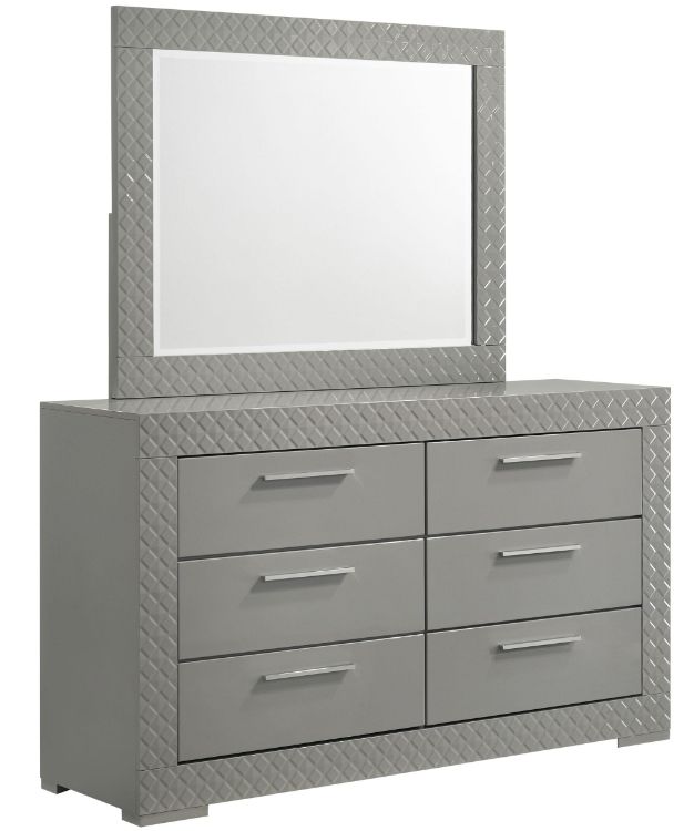 Coaster® Ives Gray High Gloss Dresser and Mirror-0