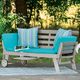 Furniture of America® Maui Gray/Turquoise Fabric/Wood Outdoor Convertible Sofa Daybed-1