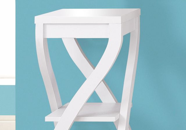 Monarch Specialties Inc. 32"H White 2 Tier Accent Table-1