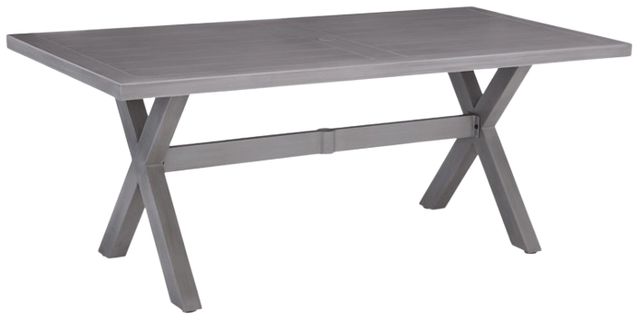 Signature Design by Ashley® Half Moon Beach Gray Aluminum Outdoor Dining Table-0