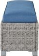 Signature Design by Ashley® Naples Beach Blue/Light Gray Fabric/Wicker Outdoor Bench-2
