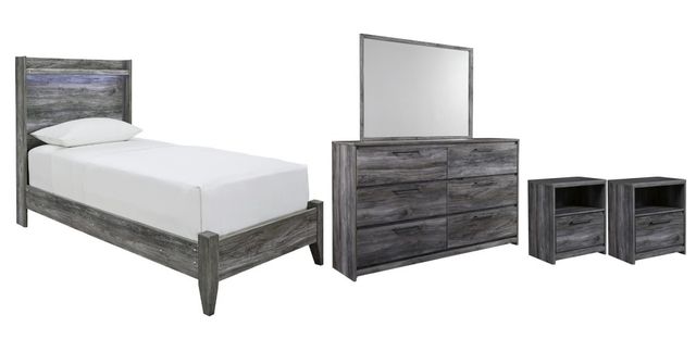 Signature Design by Ashley® Baystorm 5-Piece Gray Twin Panel Bed Set-0