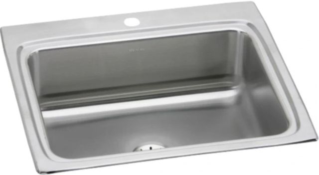 Elkay Lustertone® Classic Lustrous Satin 25" x 22" x 8-1/8" 1-Hole Single Bowl Drop-In Sink with Perfect Drain®-0