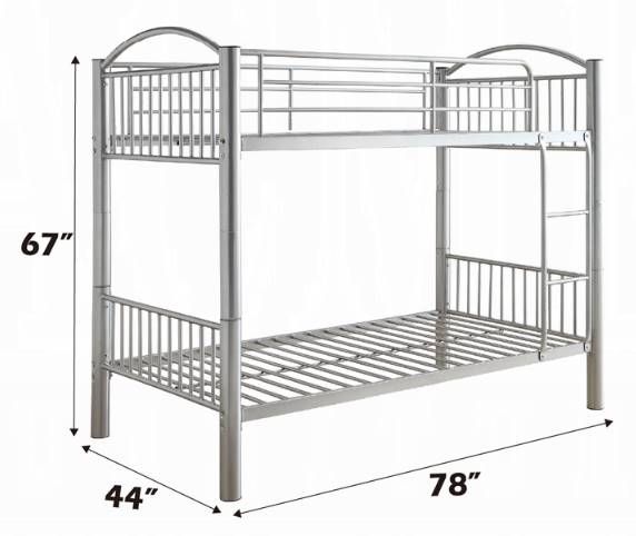 ACME Furniture Cayelynn Silver Twin Over Twin Bunk Bed-2
