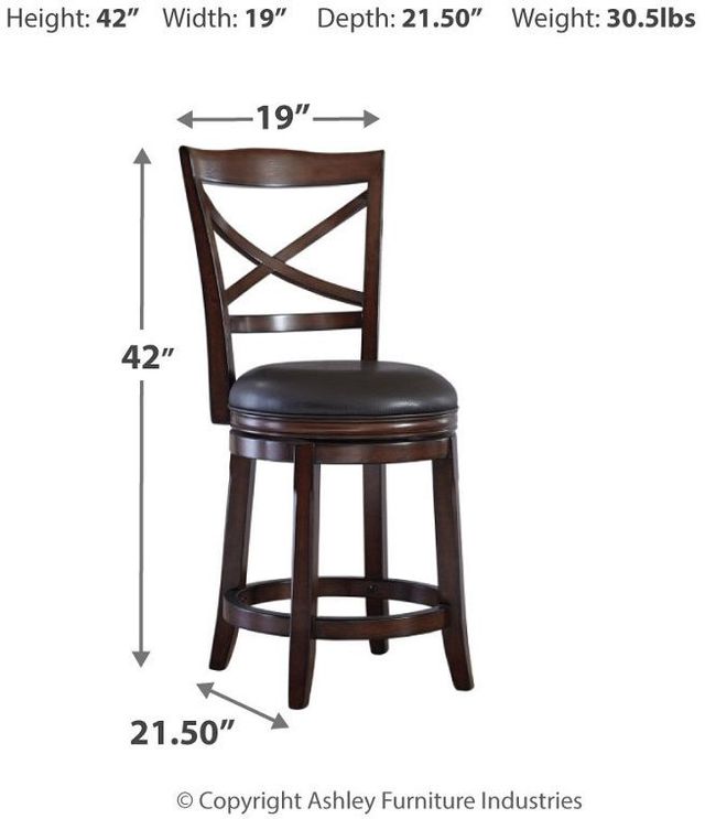 Millennium® by Ashley® Porter Rustic Brown Counter Bar Stool-1