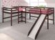 Donco Kids Dark Cappuccino L-Shape Youth Double Twin Tent Loft-1