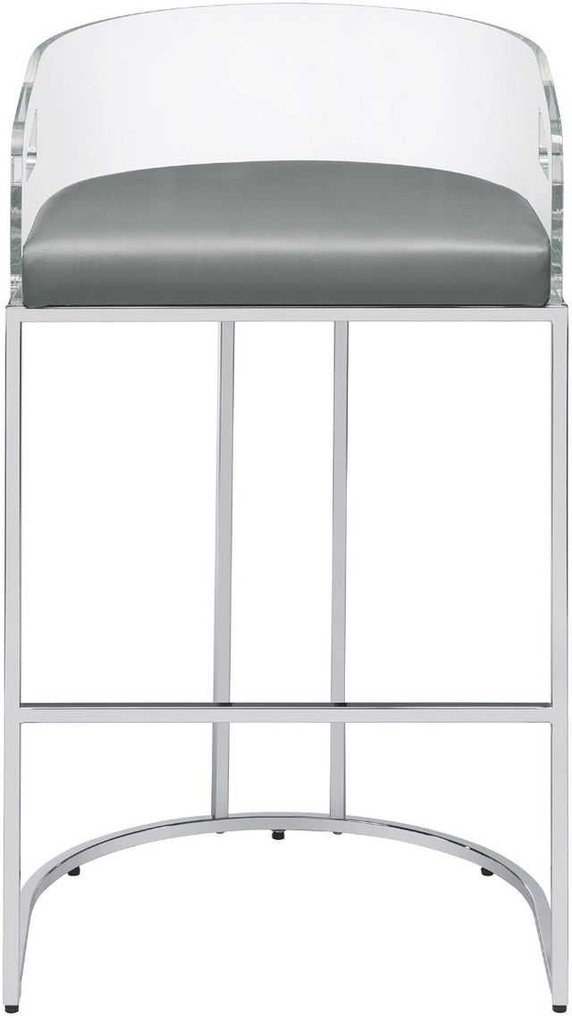Coaster® Thermosolis 2-Piece Grey/Chrome Acrylic Back Bar Stools-2