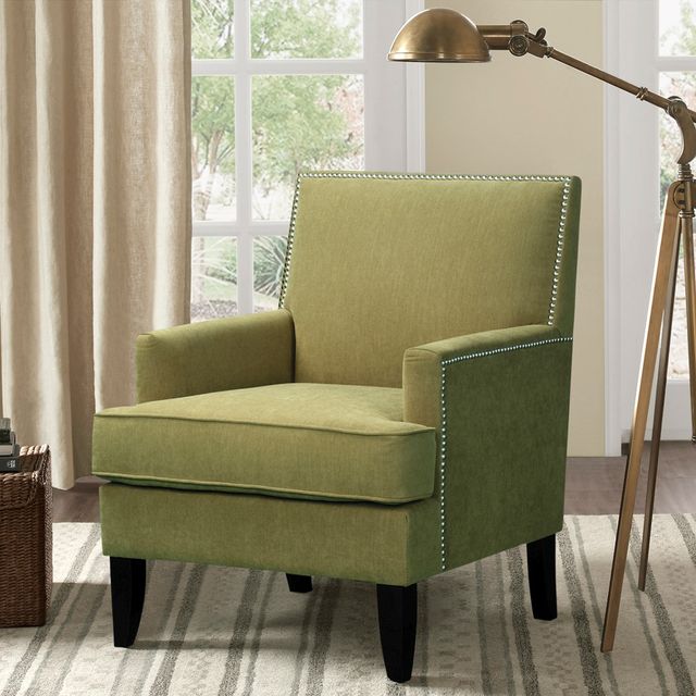 Olliix by Madison Park Green Colton Track Arm Club Chair-1
