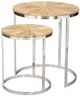 Zuo® Modern Bari 2-Piece Chrome/Natural Coffee Table Set-0