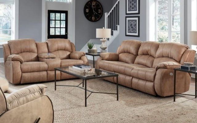 Southern Motion™ Customizable Cagney Double Power Reclining Loveseat with Headrest and Console-1