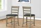 Monarch Specialties Inc. 2-Piece Grey 44" Dining Upholstered Dining Counter Height Chairs Set-2