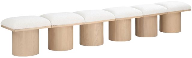 Meridian Furniture Pavilion 6-Piece Cream/Natural 108" Modular Bench Set-0