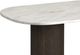 Elements International Sylvie White Faux Marble Top Dining Table with Dark Brown Base-4