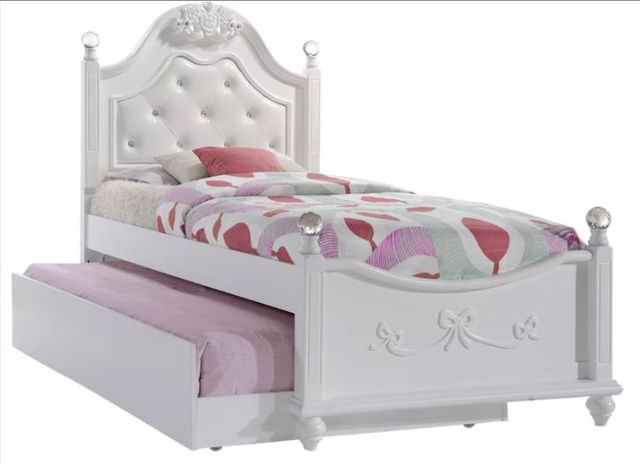 Elements International Alana White Twin Panel Bed-0