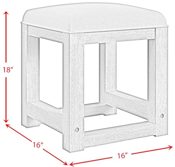 Elements International Ridgemont Natural Dressing Stool-2