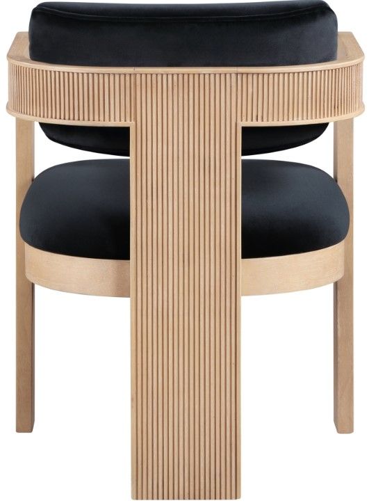 Meridian Furniture Sacha Black/Natural Velvet Upholstered Dining Chair-4