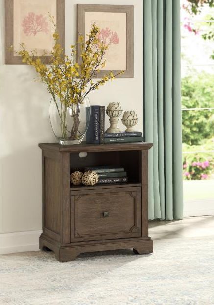Mazin Furniture Toulon Brown Lateral File with Iron Casters-1