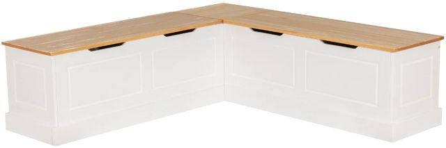 Linon Norah Black/Natural White Nook Bench with Cushion Set-0