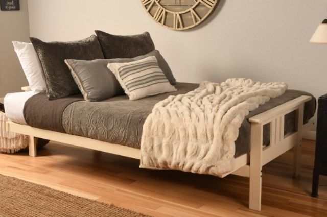 Kodiak Furniture Monterey Suede Black/Antique White Full Futon with Mattress-3