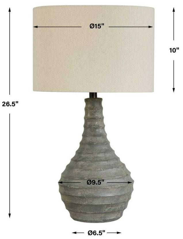 Uttermost® Stratum Light Beige Indoor-Outdoor Table Lamp with Distressed Gray Concrete Base-2
