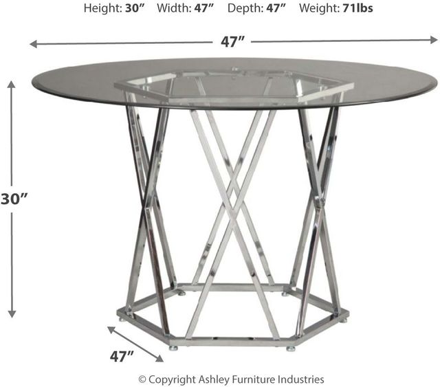 Signature Design by Ashley® Madanere Glass Top Dining Room Table with Chrome Base-1