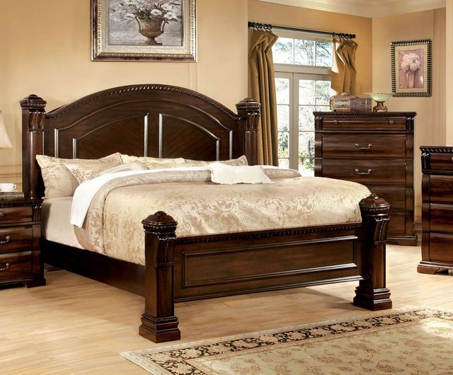 Furniture of America® Burleigh 5-Piece Cherry Queen Panel Bedroom Set-1