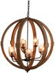 A & B Home Brown Natural Wood Chandelier-1