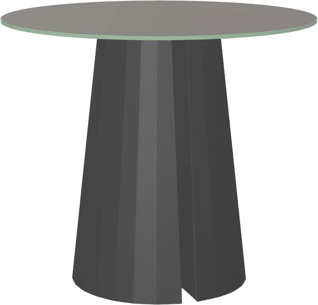 Amisco Customizable Gemma 48" Round Counter Height Pub Table with 0.5" Taupe Glass Top-0