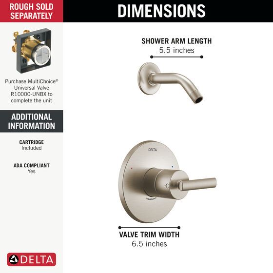 Delta Altado™ Monitor® 14 Series Stainless Shower Only-1