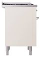 Ilve® Nostalgie II Noblesse 36'' Antique White Pro Style Dual Fuel Range with Brass Trim-2