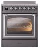 Ilve® Nostalgie II Noblesse 30'' Graphite Matte Pro Style Induction Range with Chrome Trim-1
