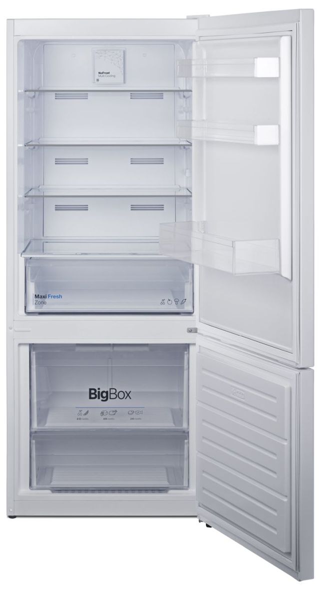 Summit® 28 in. 15.1 Cu. Ft. White Counter Depth Bottom Freezer Refrigerator-2