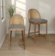 Nest Home Collections Gracie Anew Gray/Natural/Rattan Counter Stool-1