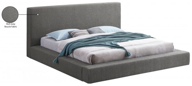 Meridian Furniture Terra Grey Boucle Queen Panel Bed-3