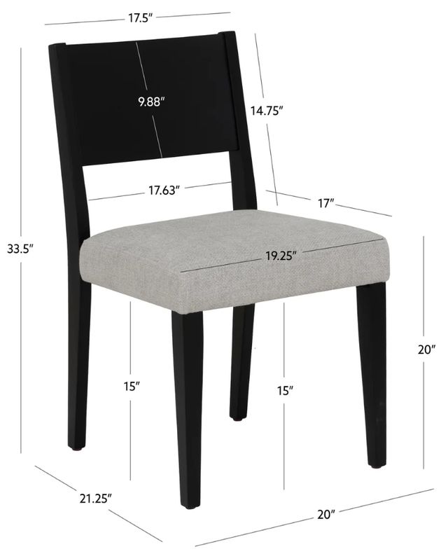 Powell® Cosgrove Black/Light Gray Upholstered Side Chair-2