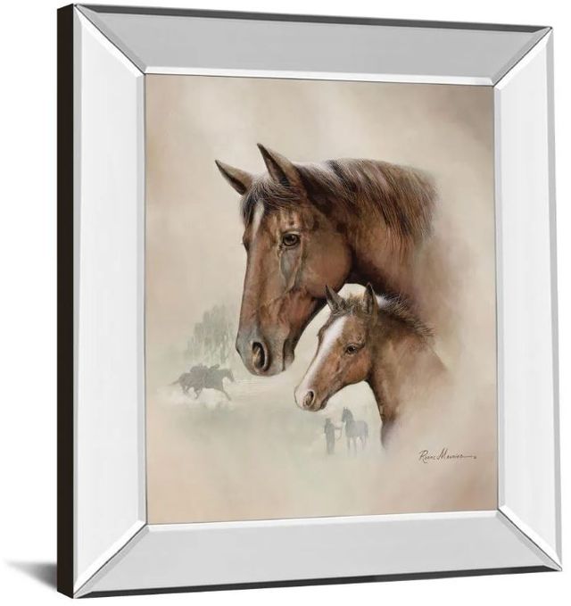Classy Art Race Horse I by Ruane Manning Mirror Framed Wall Art-1