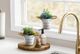Monarch Specialties Inc. 2-Piece 7" Succulent Artificial Plant Set with 5" White Metal Pots-0
