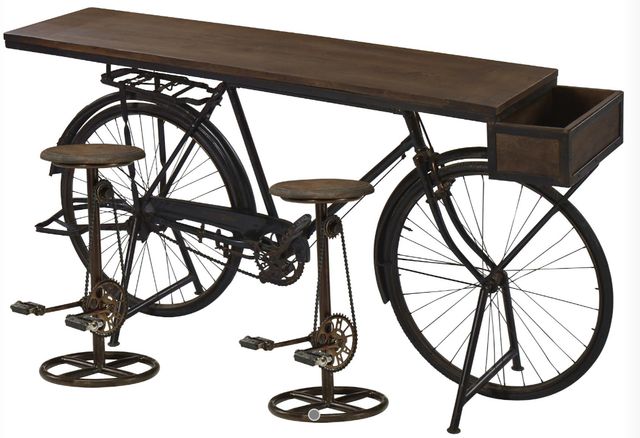 Jaipur Furniture Cycle Brown Counter Stool-1