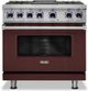 Viking® 7 Series 36" Kalamata Red Pro Style Dual Fuel Natural Gas Range with 12" Reversible Griddle-0