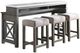 ACME Furniture Wandella 4-Piece Beige/Weathered Gray Counter Height Table Set-0