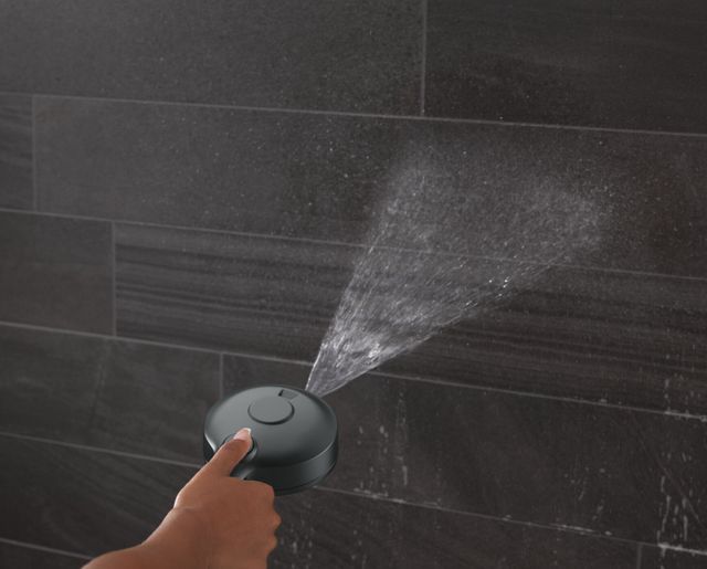 Delta Universal Showering Matte Black 2.5 GPM 6-Setting HydroRain® with ProClean®-1