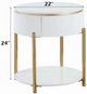 ACME Furniture Daveigh Gold/White End Table-2