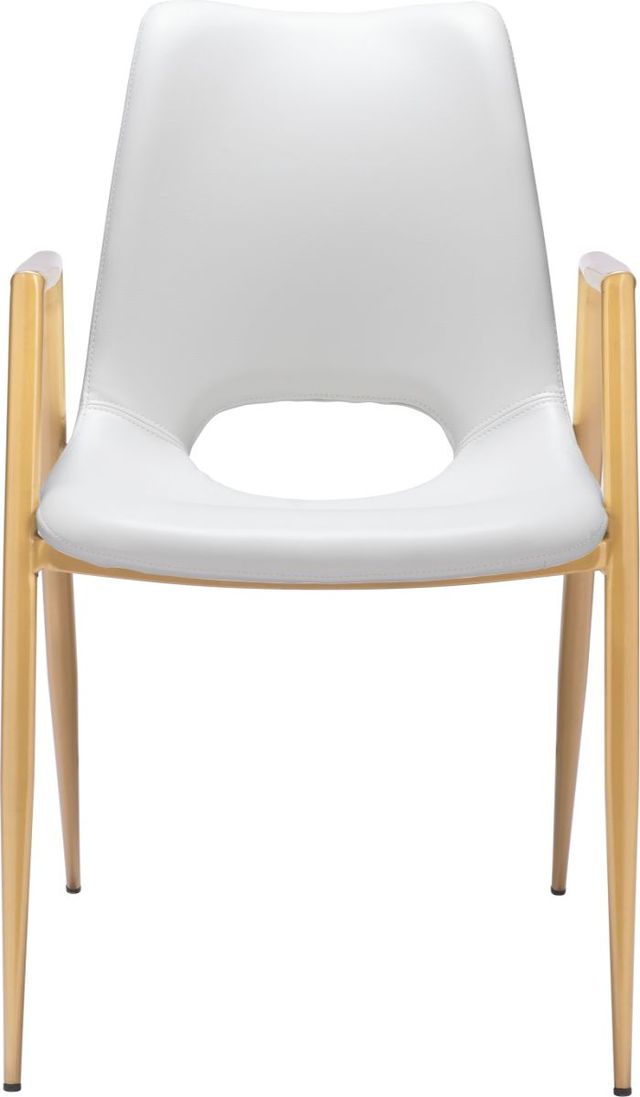 Zuo® Modern Desi White/Gold Dining Chair-2