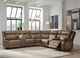 Signature Design by Ashley® Max-Momentum 7-Piece Biscotti Power Reclining L-Shape Sectional with Audio Consoles-1